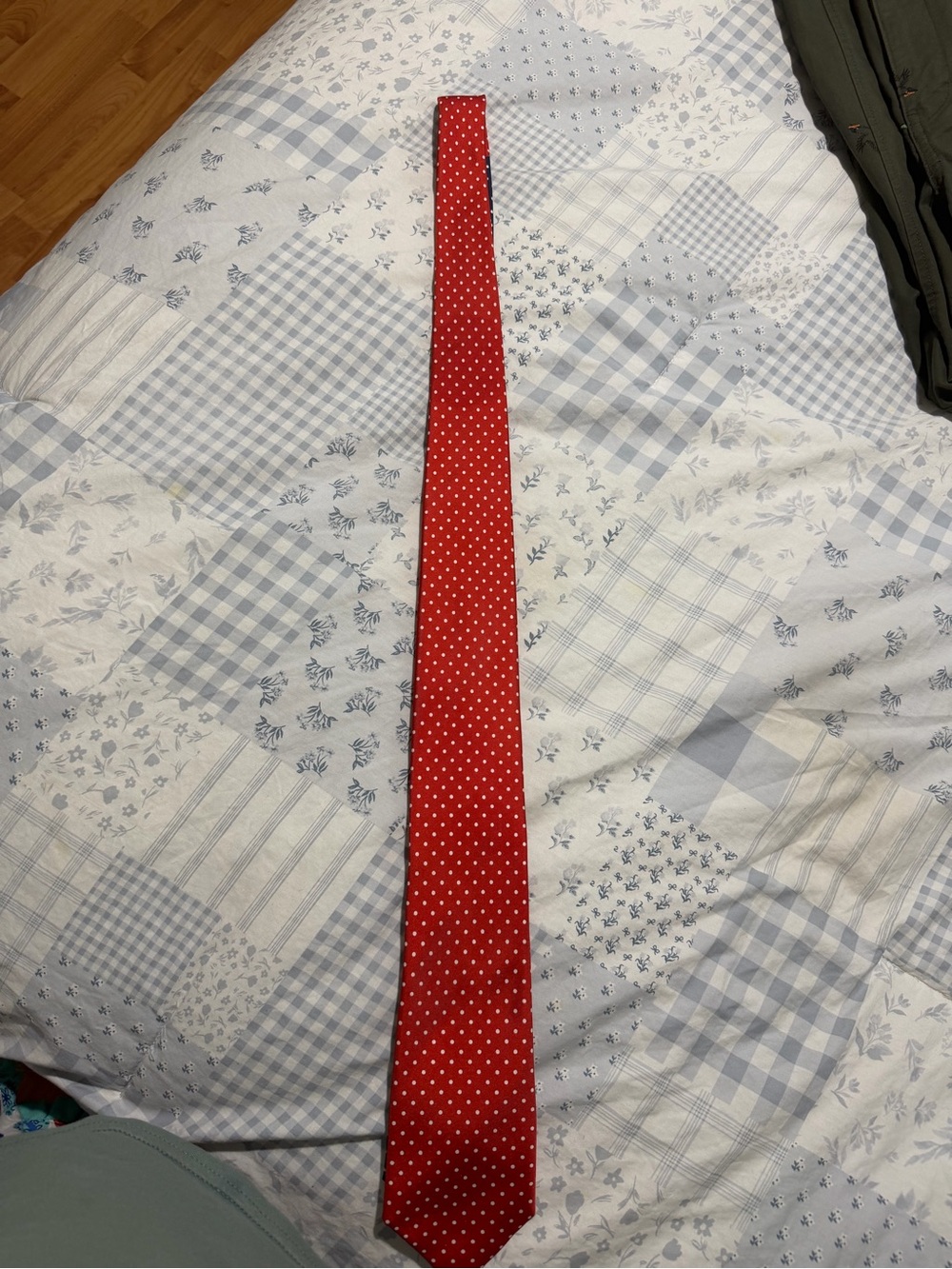Tommy Hilfiger Red Tie with White Micro Dots